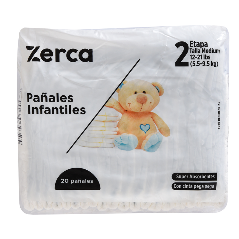 Pañales Desechables Zerca Etapa 2 M20 UND