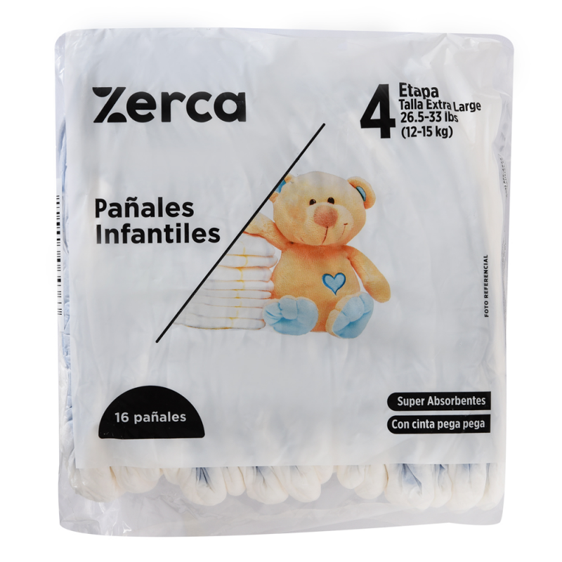 Pañales Zerca Desechable Etapa 4 Xl16 UND