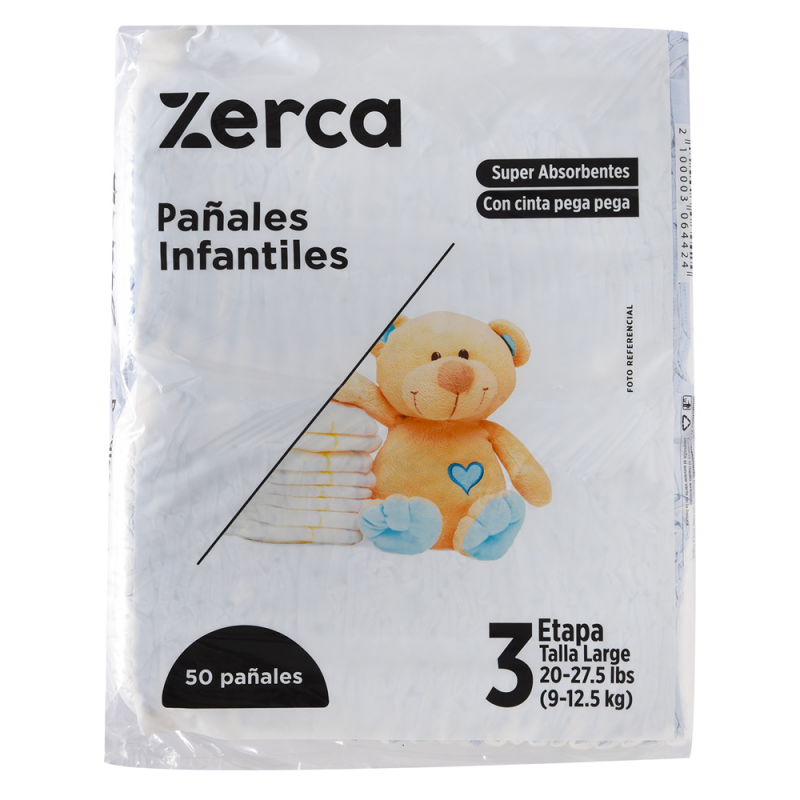 Pañales Desechables Zerca Etapa 3 L50 UND