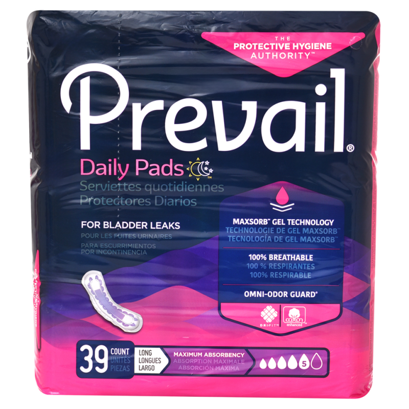 Toalla Diaria Larga Para Incontinencia Prevail39 UND