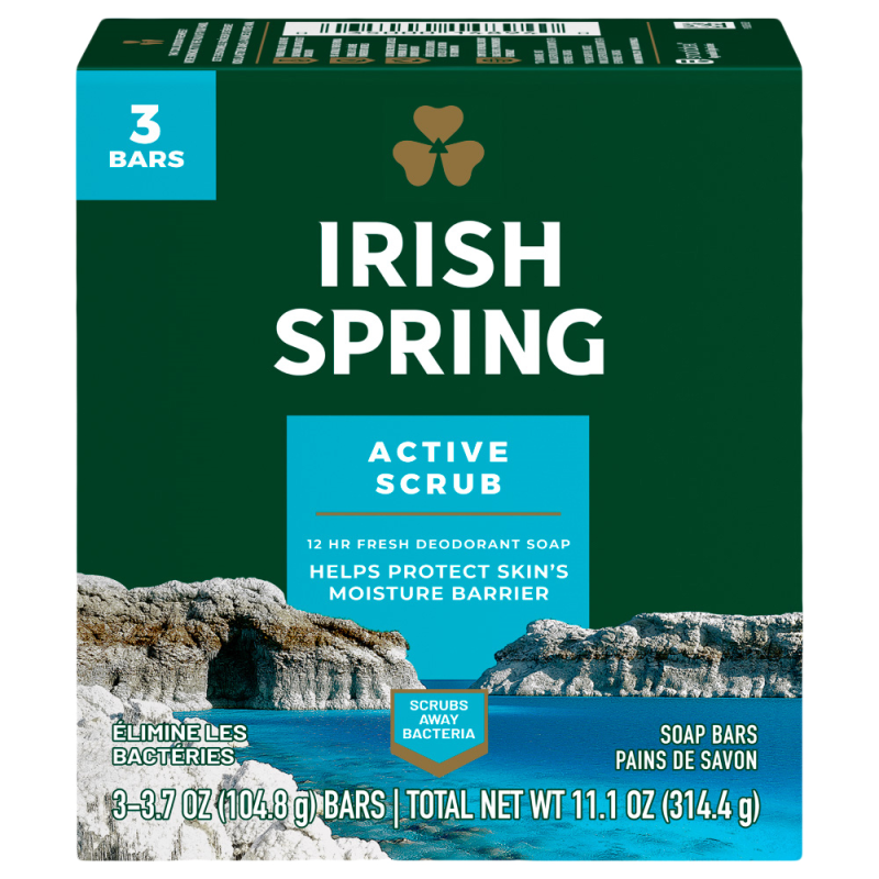Jabón En Barra Active Scrub Irish Spring3 UND