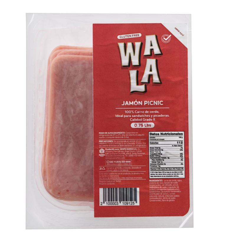 Jamón Wala Picnic0.75 LB