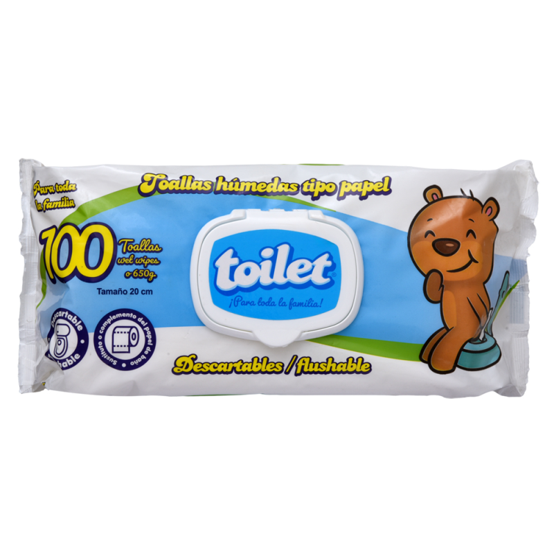 Toallas Humedas Toilet Tipo Papel100 UND