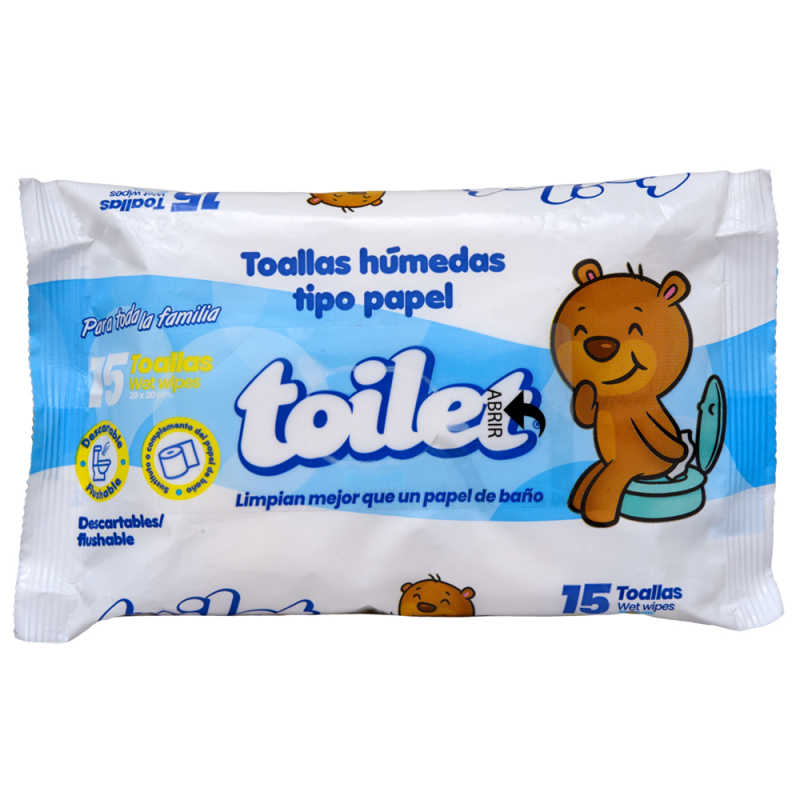 Toallas Humedas Toilet Tipo Papel15 UND