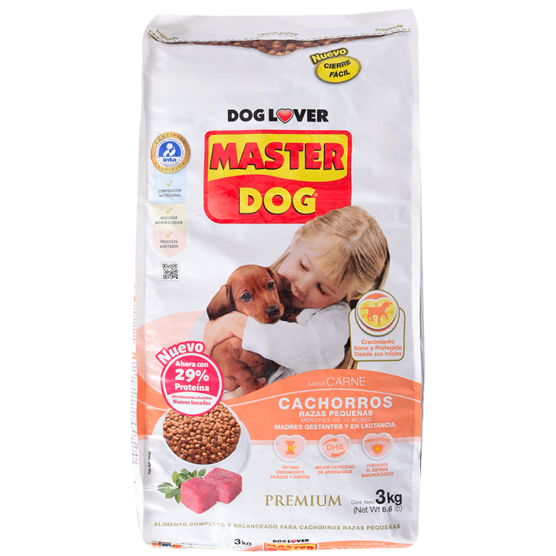 Comida Master Dog Cachorro Raza Peq Carne3 KG