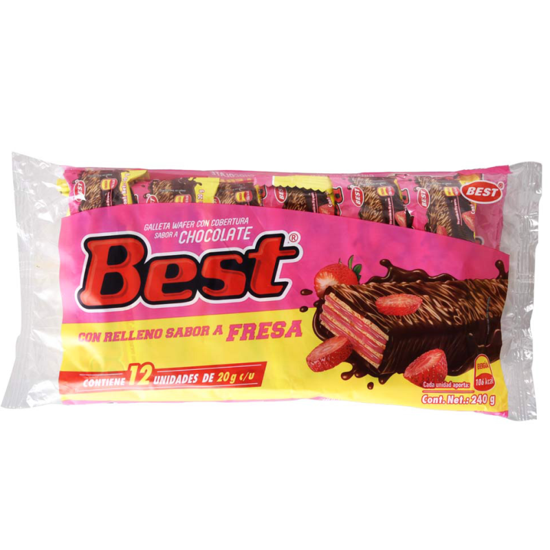 Galleta Waffer Fresa Best12 UND