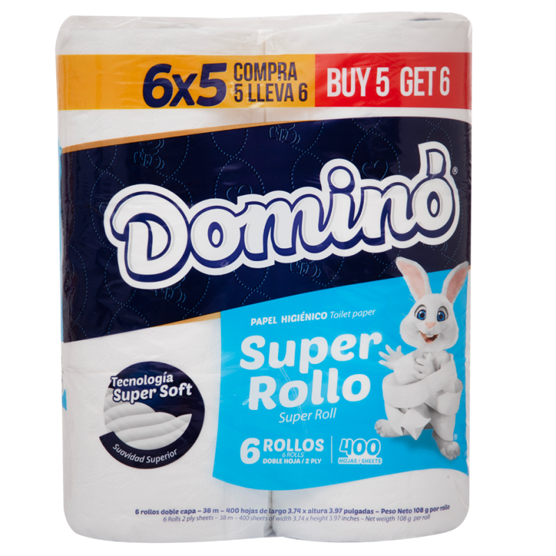 Papel Higienico Domino Super Rollo6 UND