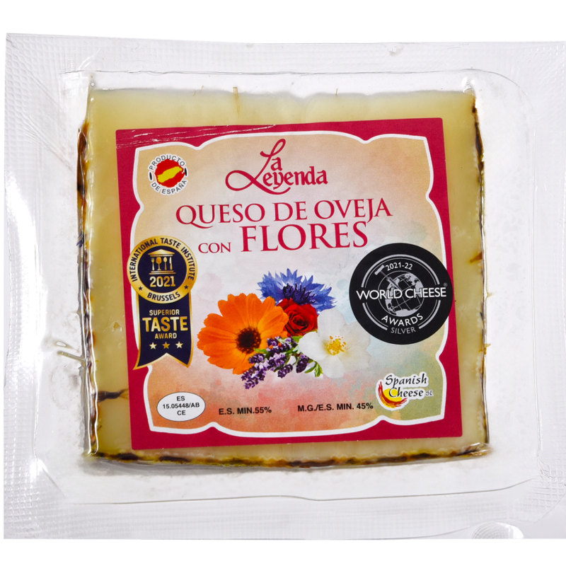 Queso De Oveja Curado La Leyenda Saborizado Con Flores Comestibles200 GR