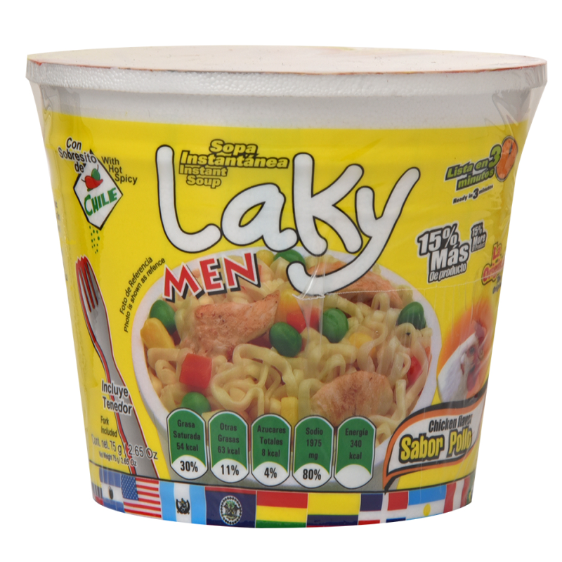 Sopa En Vaso Laky Men Sabor Pollo75 GR