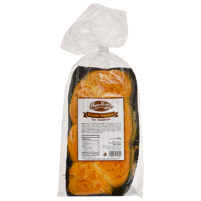 Pan Brioche Artesal Buenhorno Con Almendras450 GR