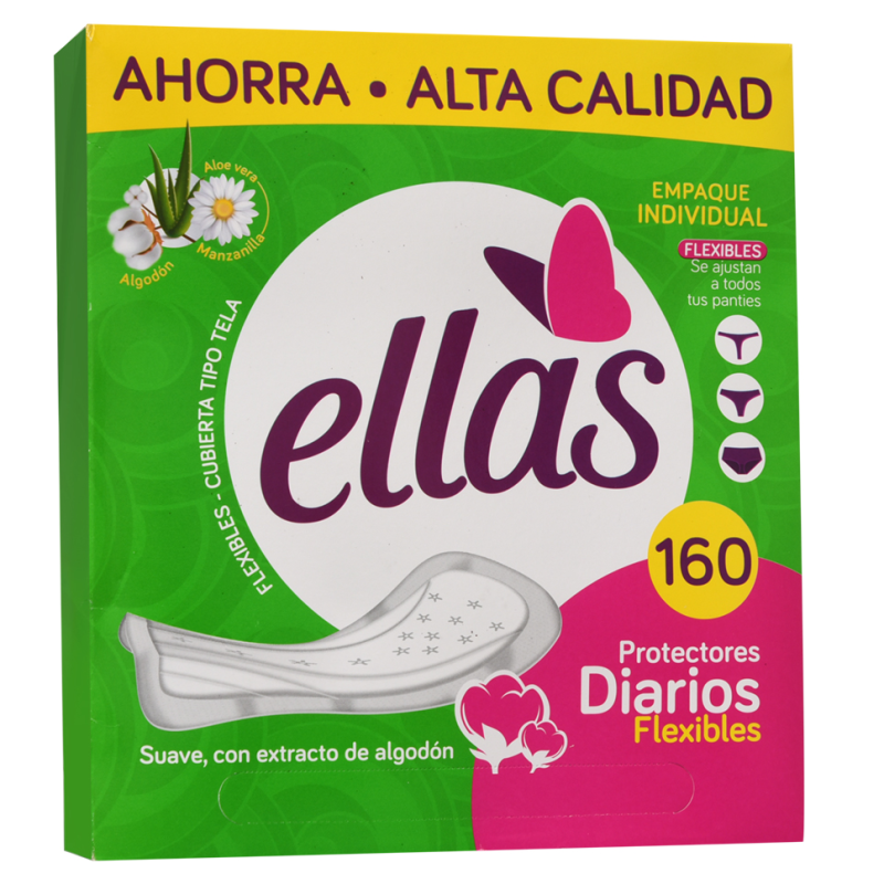 Protectores Diarios Anatómicos Ellas160 UND