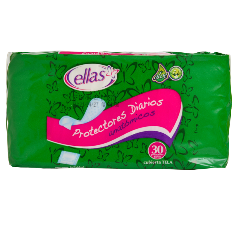 Protectores Diarios Anatómicos Ellas30 UND