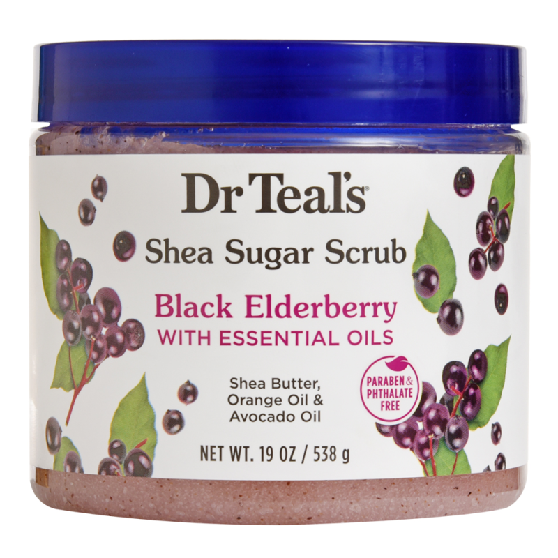 Exfoliante De Azúcar Black Elderberry Dr. Teals19 OZ