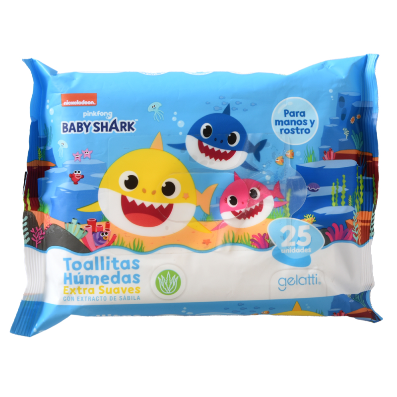 Pañitos Humedos Baby Shark Gelatti25 UND