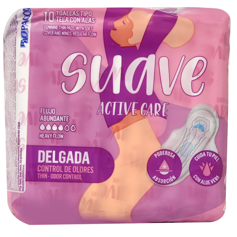 Toallas Delgadas Suave Active Care10 UND