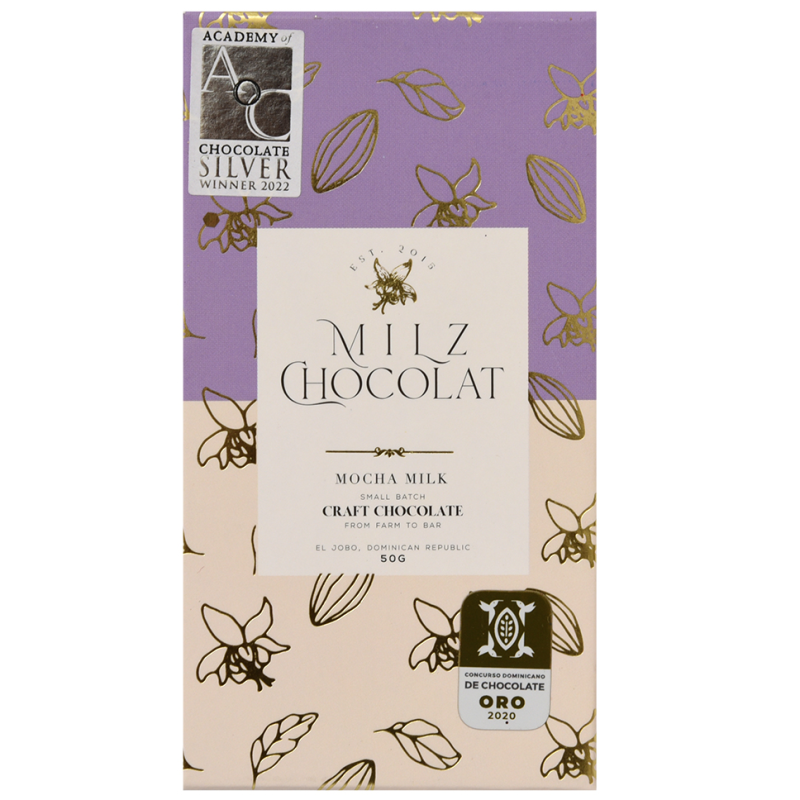 Barra De Chocolate Dark Con Leche Mocha 80% Milz50 GR