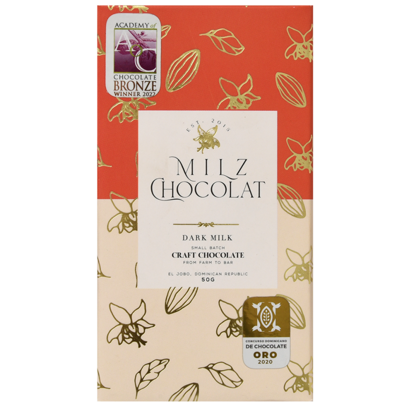 Barra De Chocolate Dark Con Leche 80% Milz50 GR