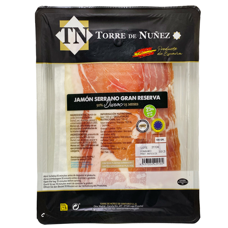 Jamon Serrano Torre Nunez Reserva100 GR