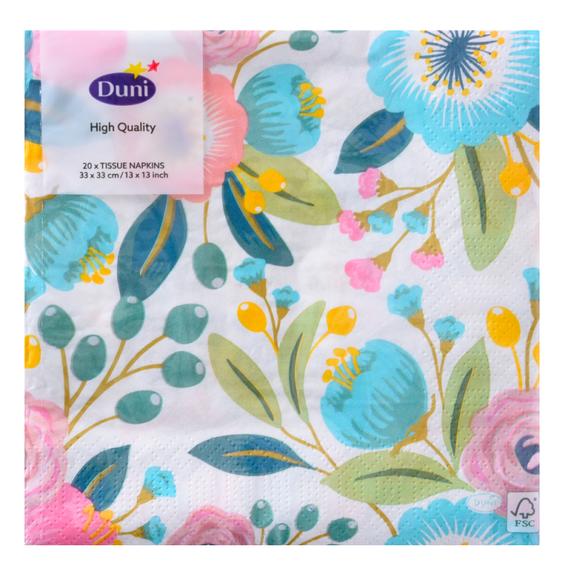 Servilletas Duni 3ply 33x33 Blossoms20 UND