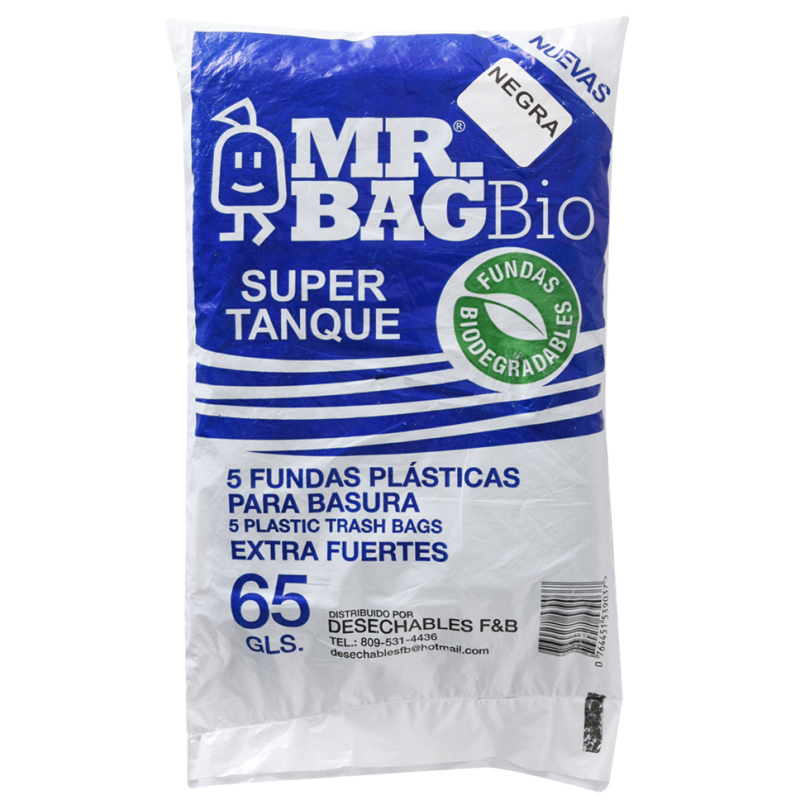 Funda De Basura Mr Bag Negra 65 Gl5 UND