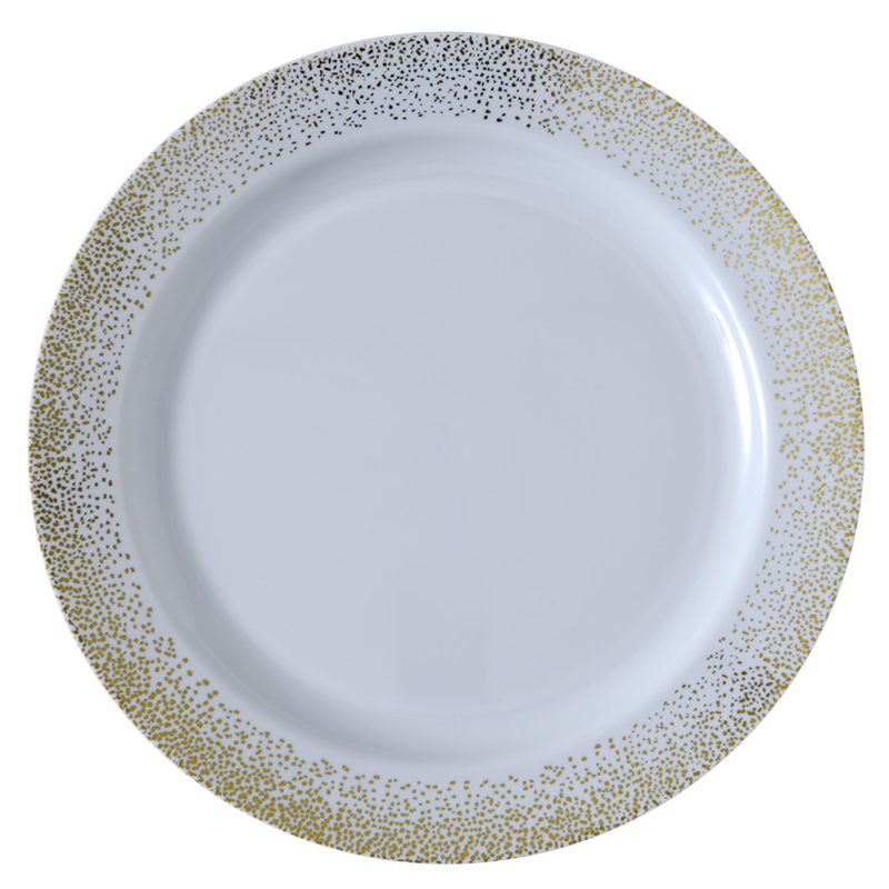 Plato Decorado Hatstamp Gold Rim10 UND