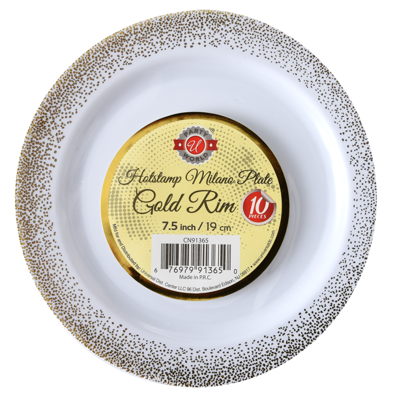 Plato Desechable Hatstamp Dorado 7.5 Inch10 UND