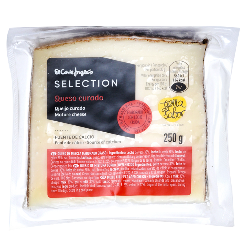 Queso Curado El Cortes Ingles Cuna250 GR 