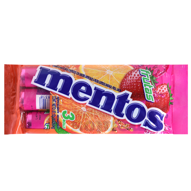 Mentas Masticables Mentos Candy Fruit3 UND
