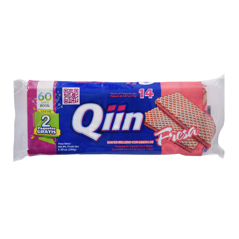 Galleta Qiin Wafer Fresa14 UND