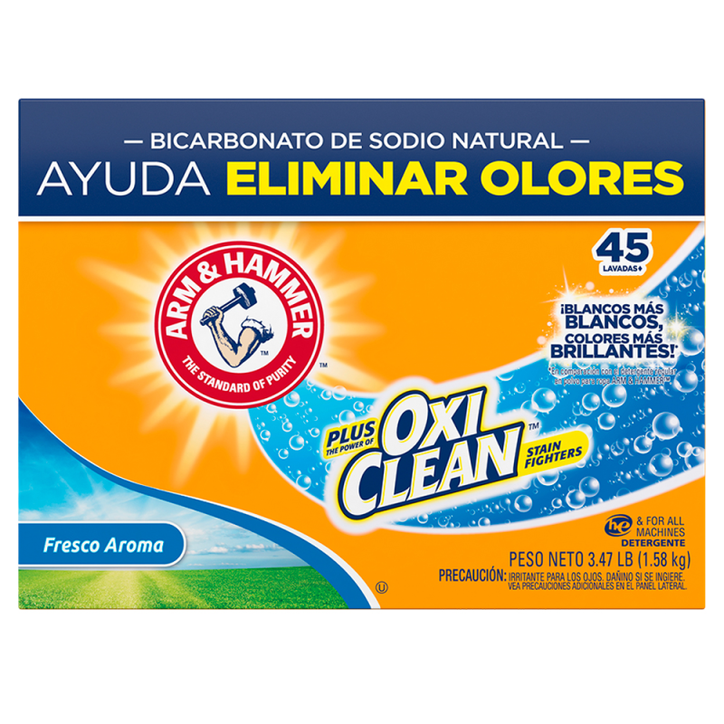 Detergente En Polvo Arm & Hammer Con Oxiclean3.47 LB
