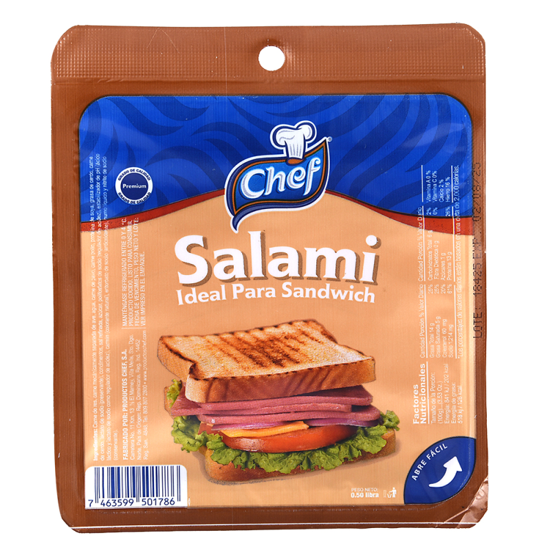Salami Chef Cuadrado0.50 LB