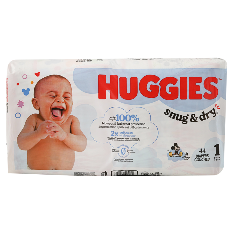Pañal Huggies Snug&dry Etapa 1 Jumbo44 UND