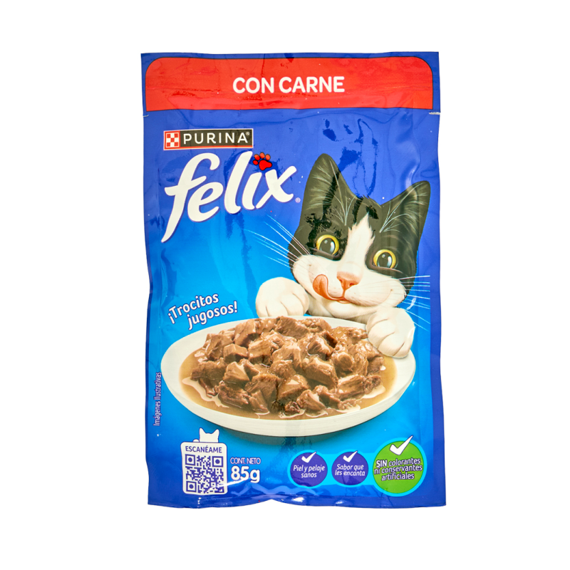 Alimento Para Gatos Felix Pouches Carne85 GR